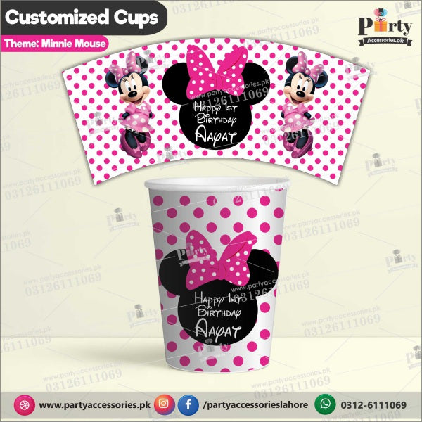 Customized disposable Paper CUPS for Minnie Mouse theme party