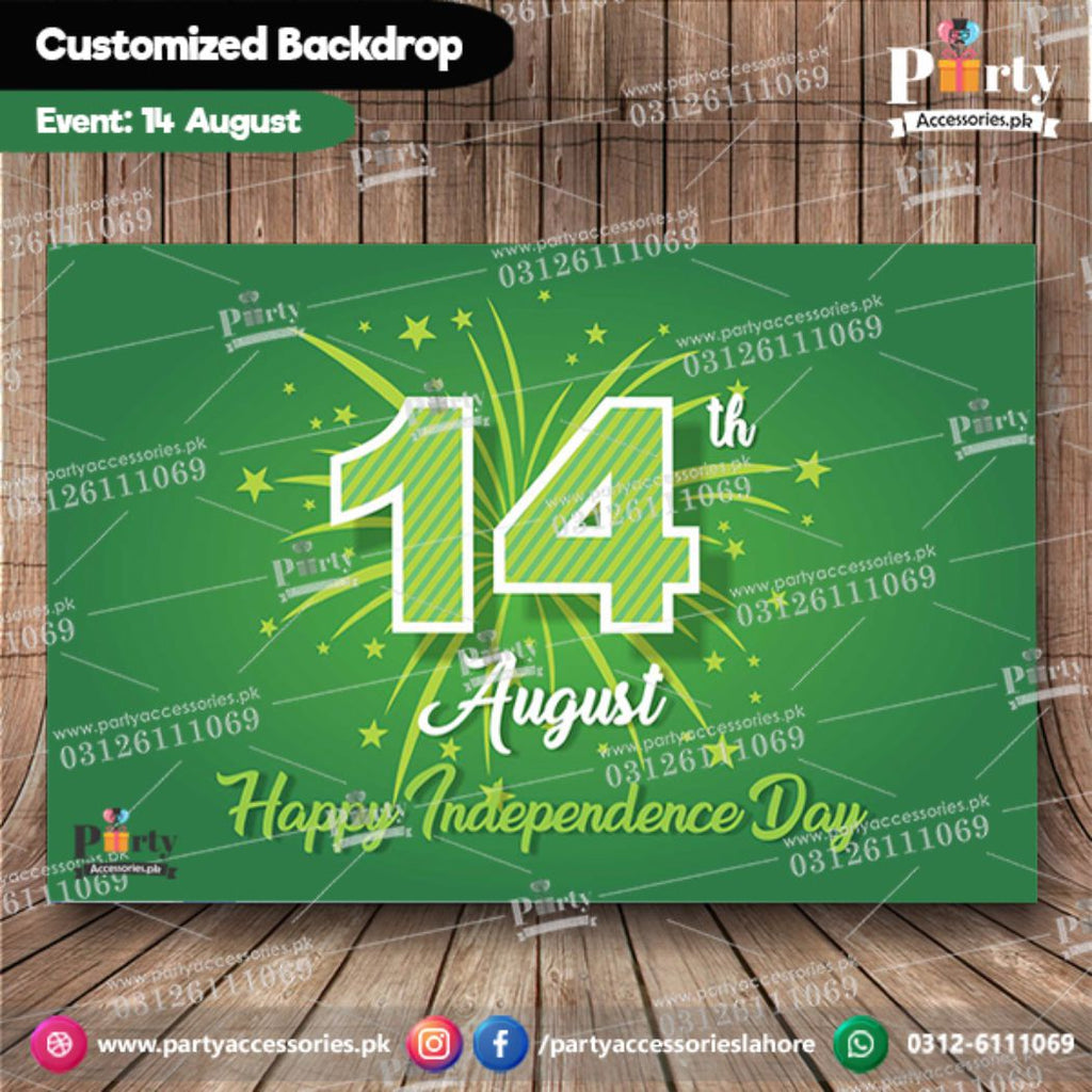 14 august Theme Customized Backdrop with your brand logo