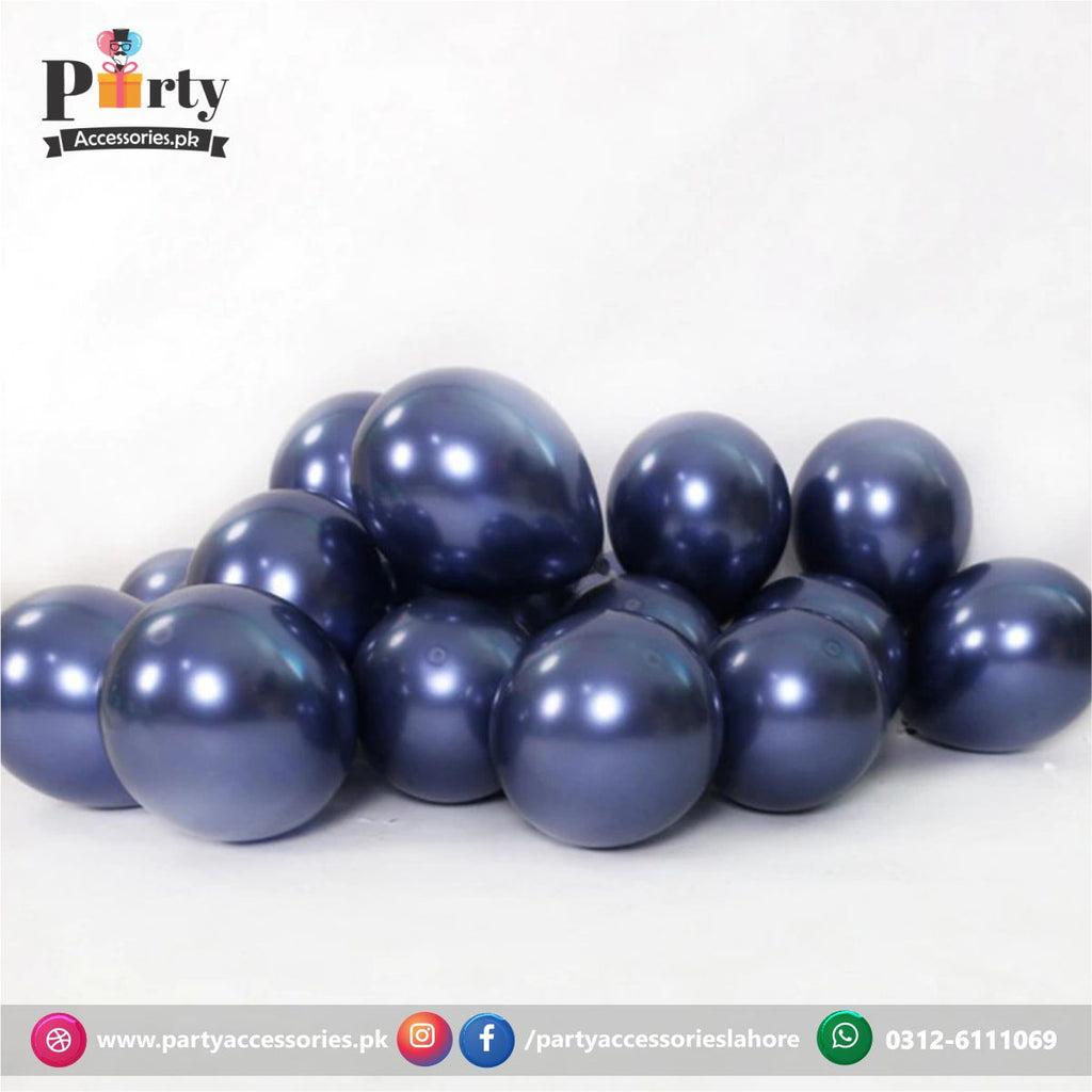 Dark blue chrome balloons