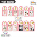 Photo Banner for 12 month baby milestone pictures with glitter numbers