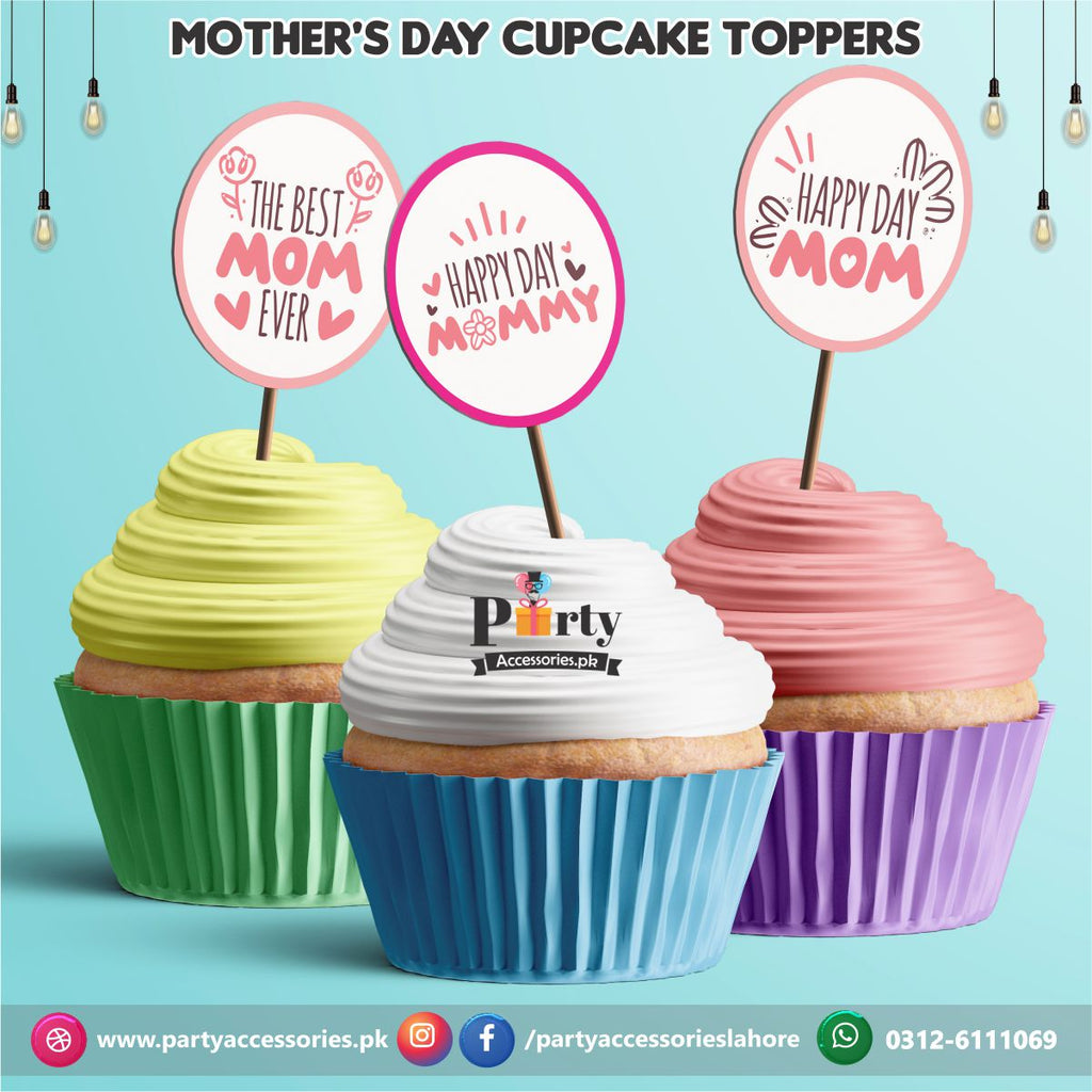 Happy Mother's Day Customized Birthday Cupcake Toppers Set