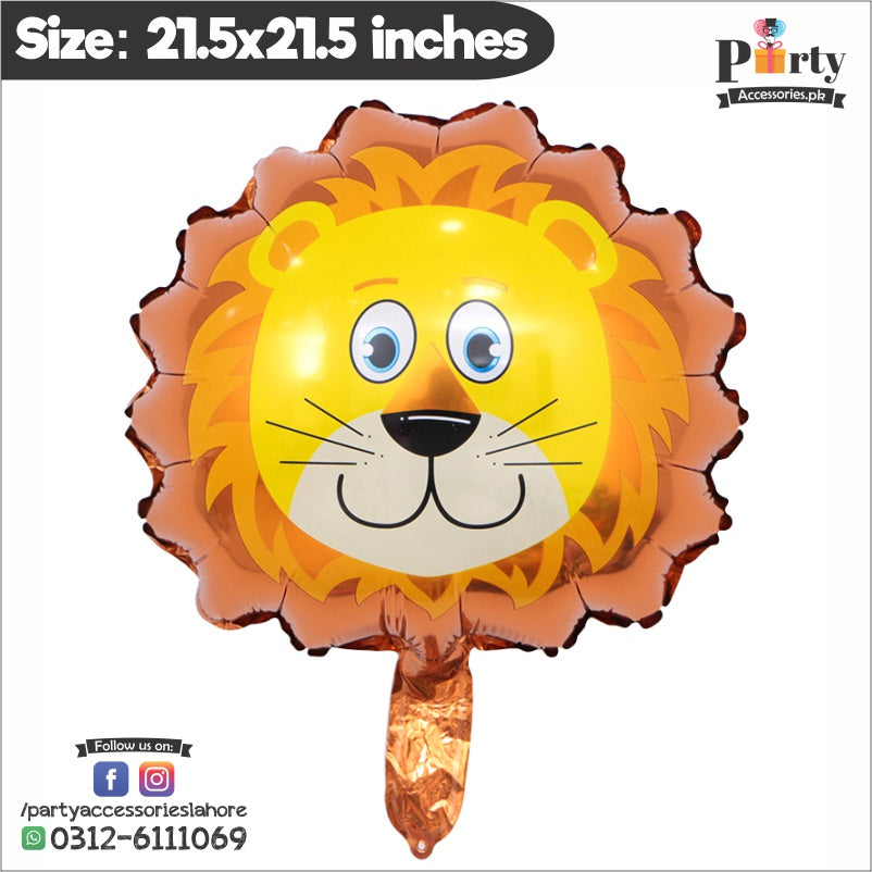 Jungle safari theme Animal face lion  foil balloons