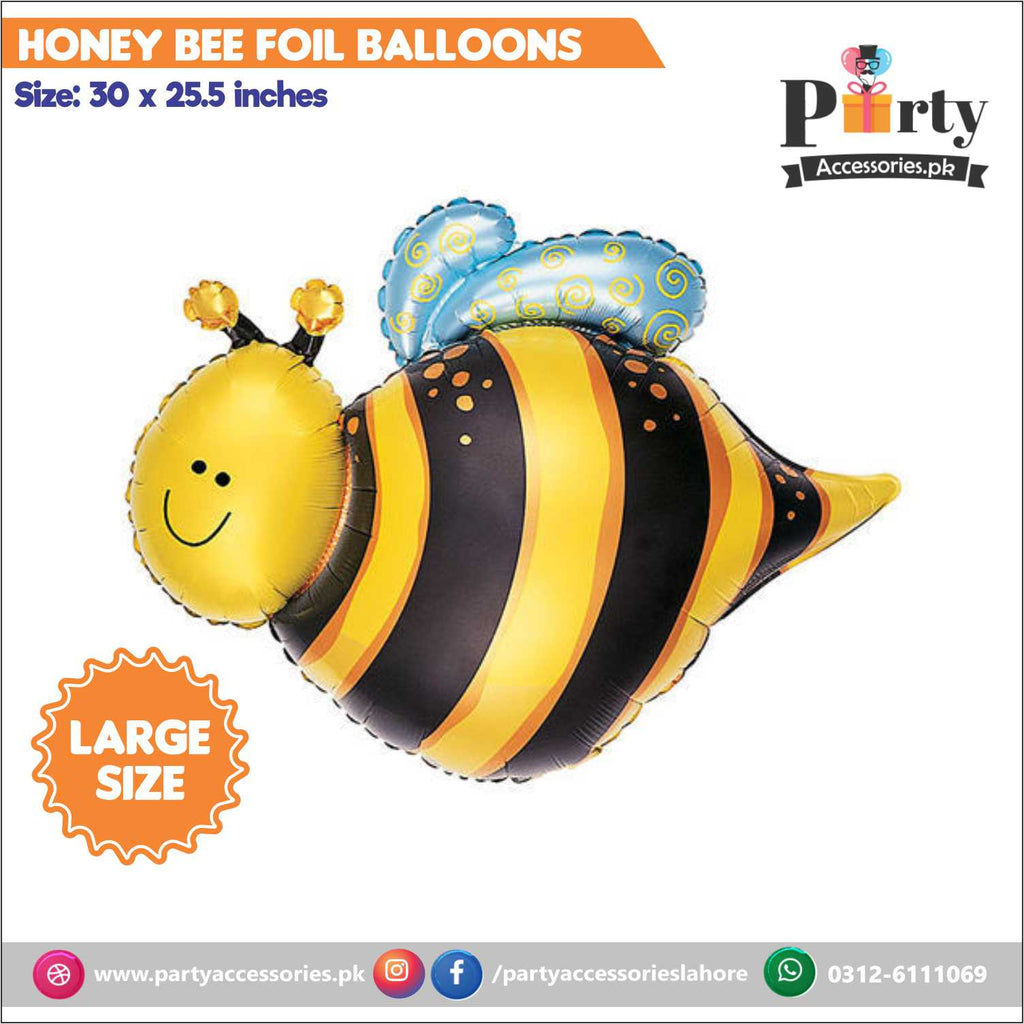 Honey Bee theme exclusive birthday foil balloon Honey Bee shaped cut