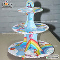 Unicorn theme birthday Table decoration 3 tier cupcake stand