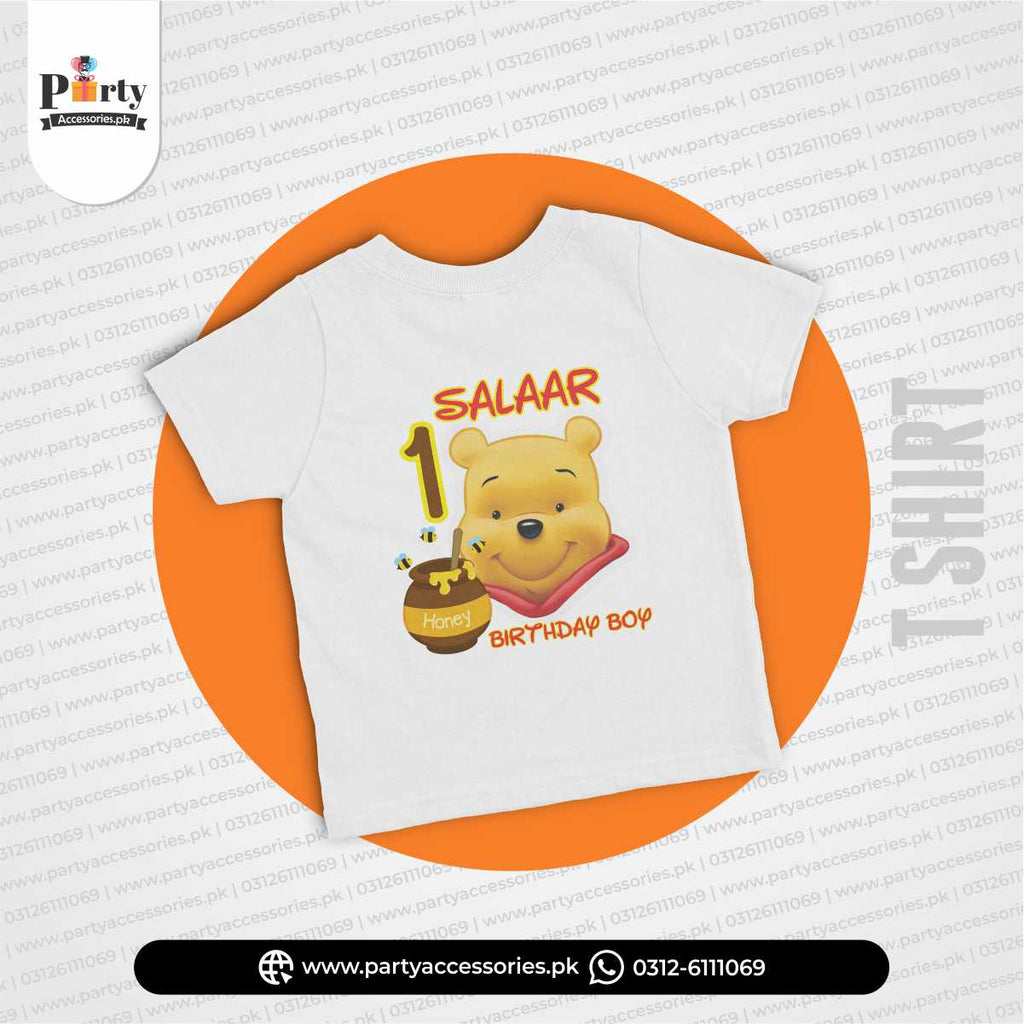 Pooh theme customized T-shirt for birthday boy or girl