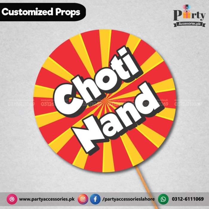 Customized wedding party photo props CHOTI NAND