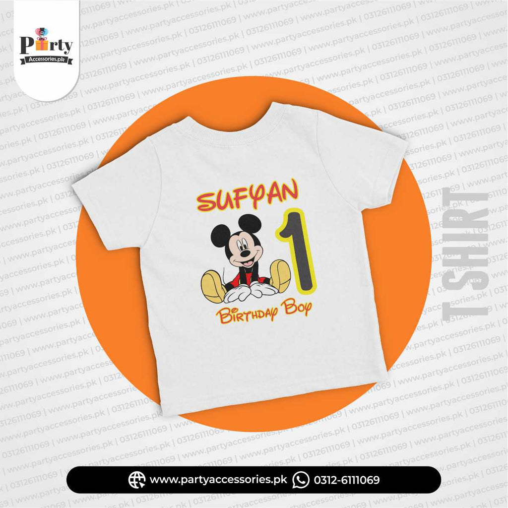 Mickey Mouse theme customized T-shirt for birthday boy or girl