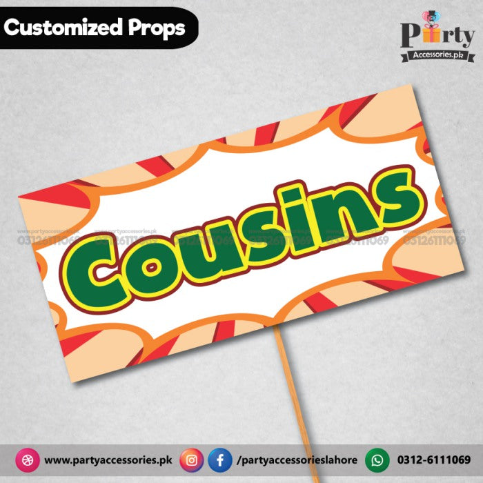 Customized FUNNY party photo prop COUSINS