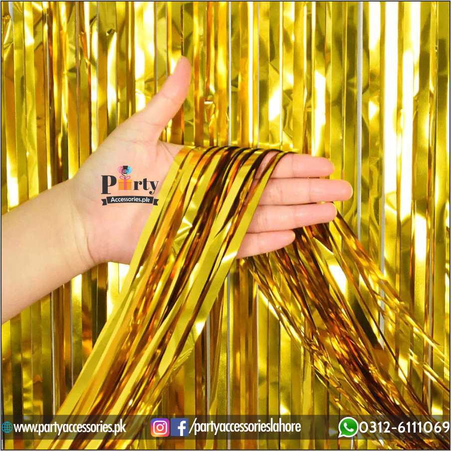 golden foil curtain in super heroes theme 