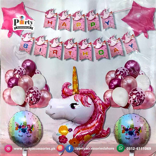 Unicorn theme Birthday party Balloon set