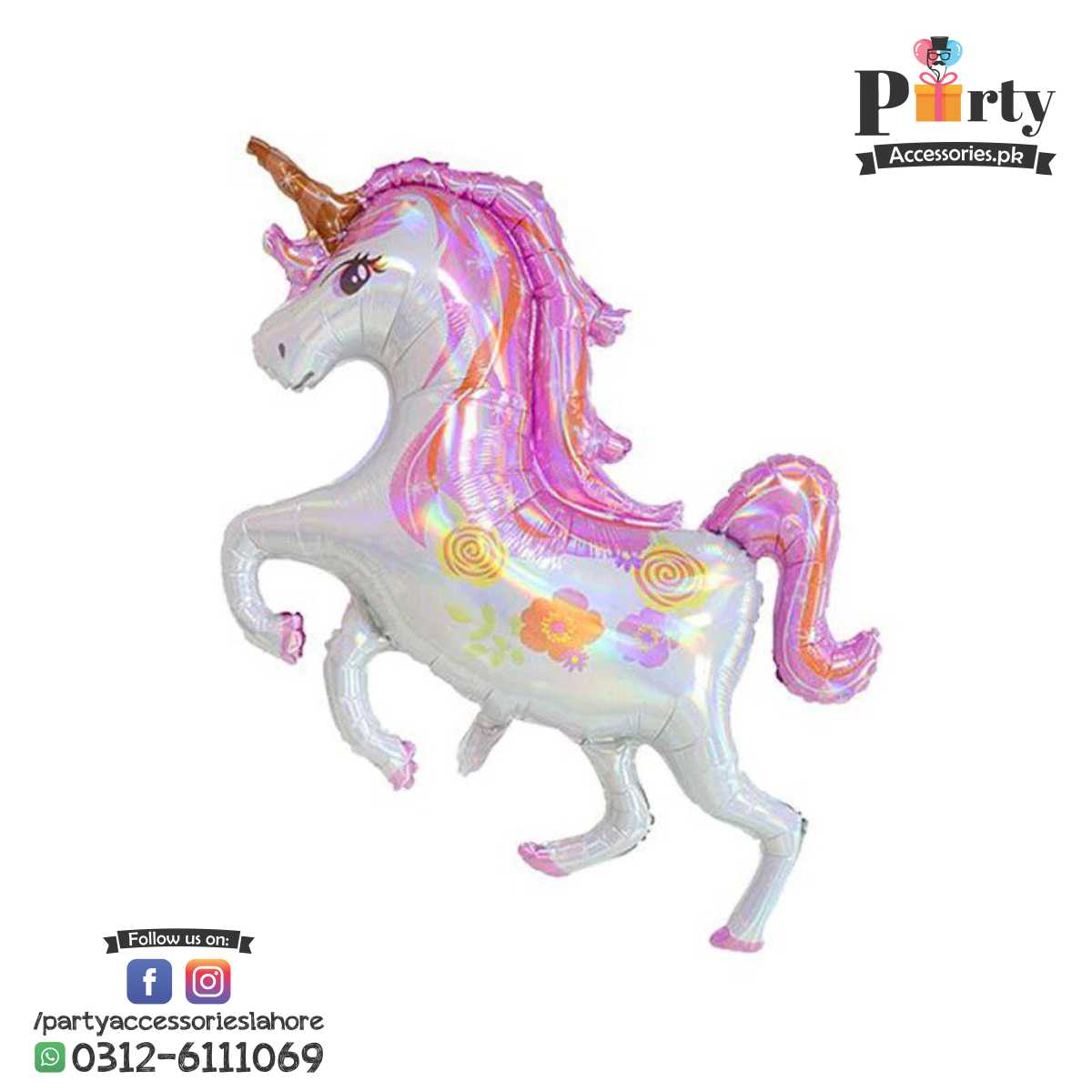 Unicorn horse shape foil balloon large size