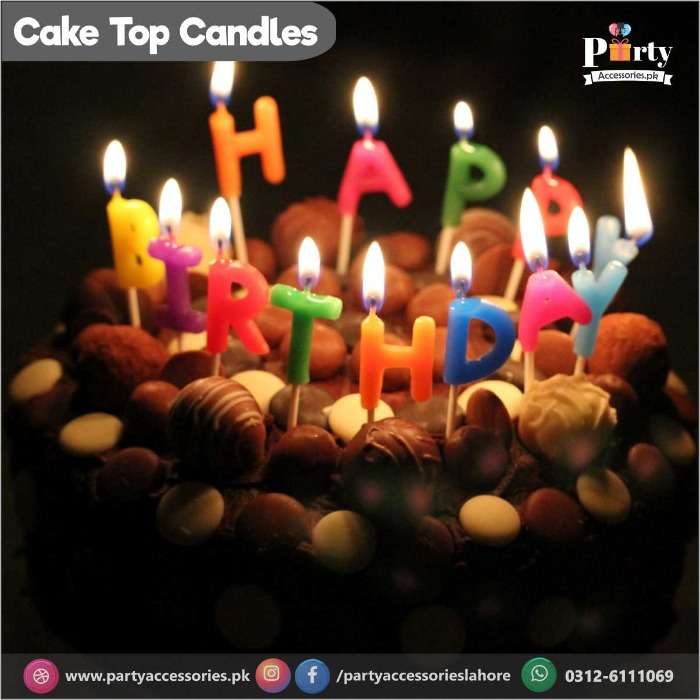 Happy birthday cake topper candle set