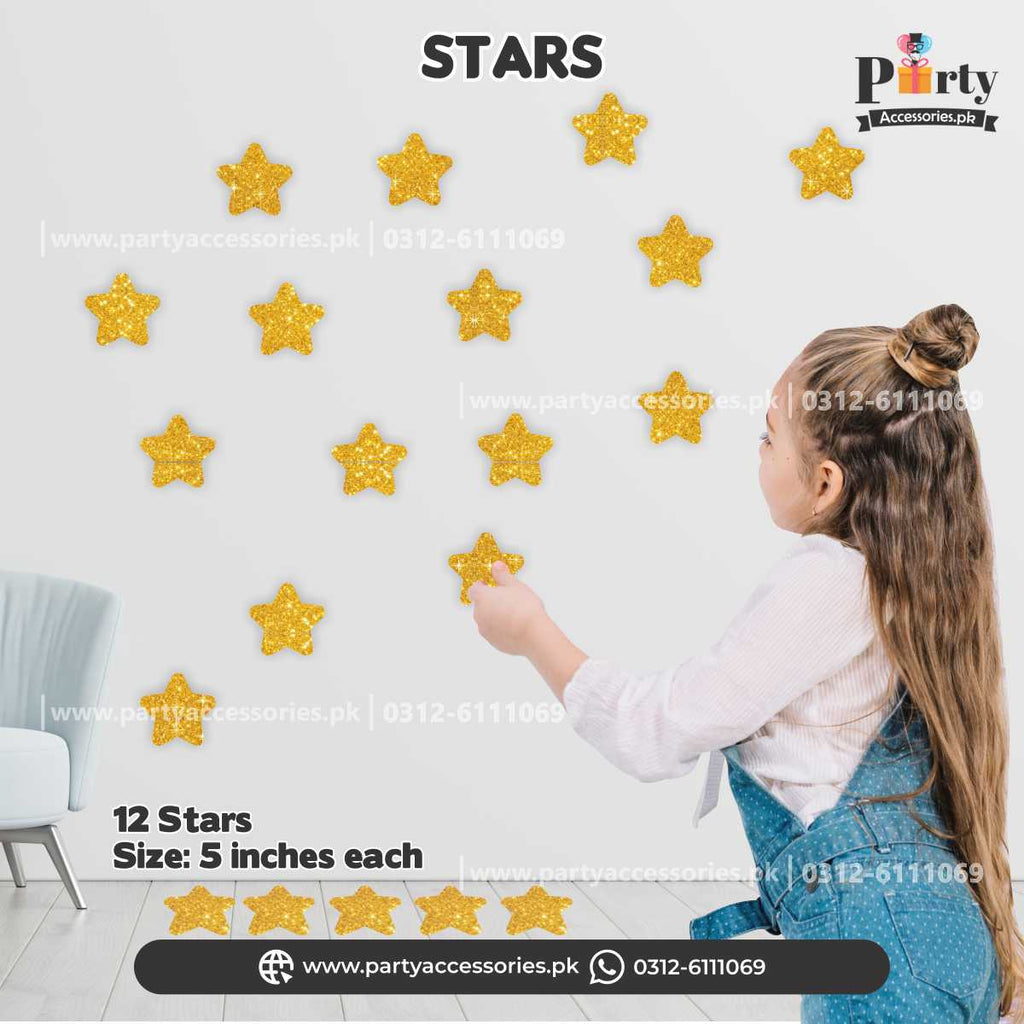 Star shaped sticker cutouts | Eid decorations 2025 | Pack of 12