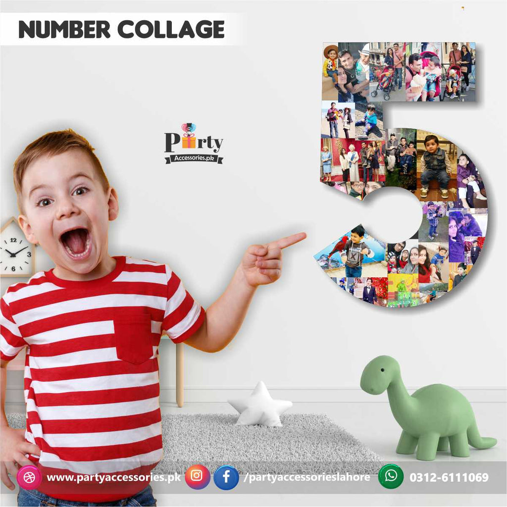 5 year birthday photo collage