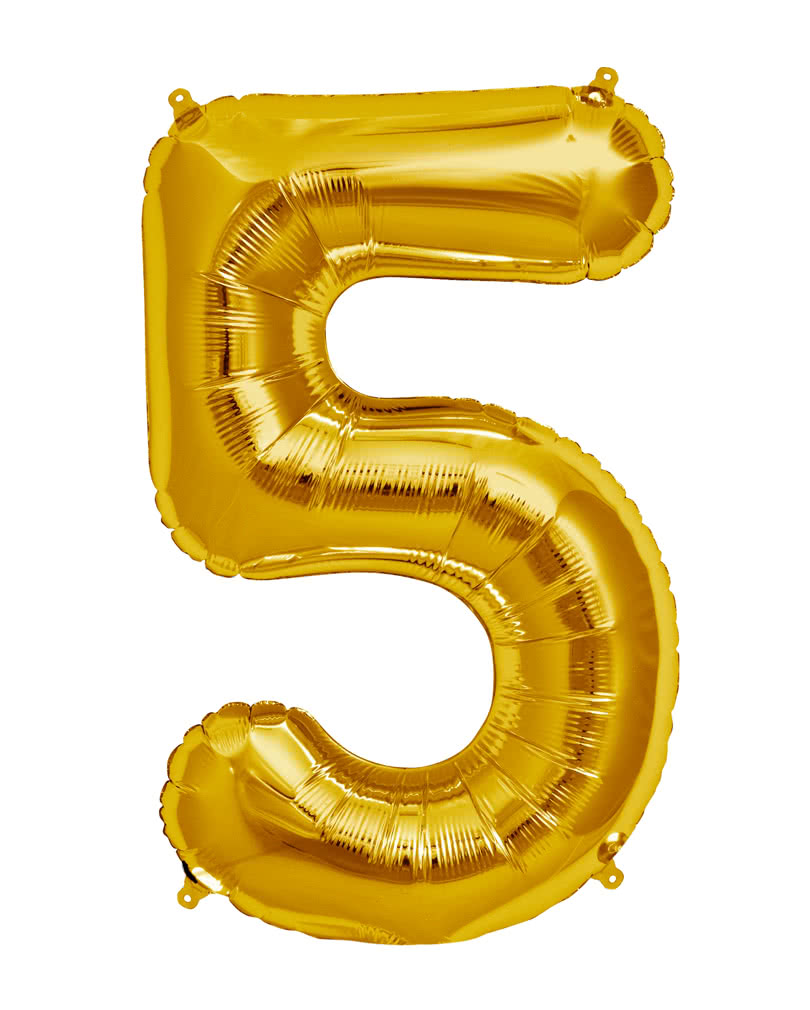 Big large jumo size 5 number foil balloon