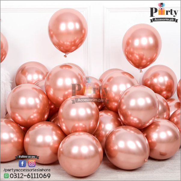 metallic Chrome balloons Rose Gold Color