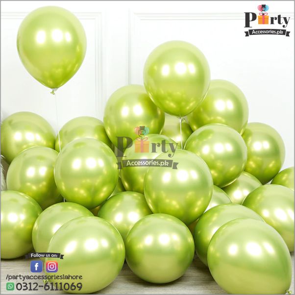 metallic Chrome balloons Light Green