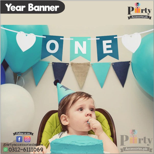 First birthday bunting banner ONE banner for wall decoration