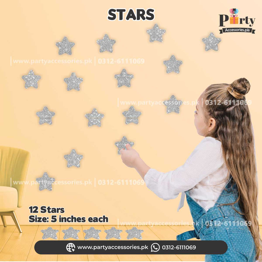 Star shaped sticker cutouts | Eid decorations 2025 | Pack of 12