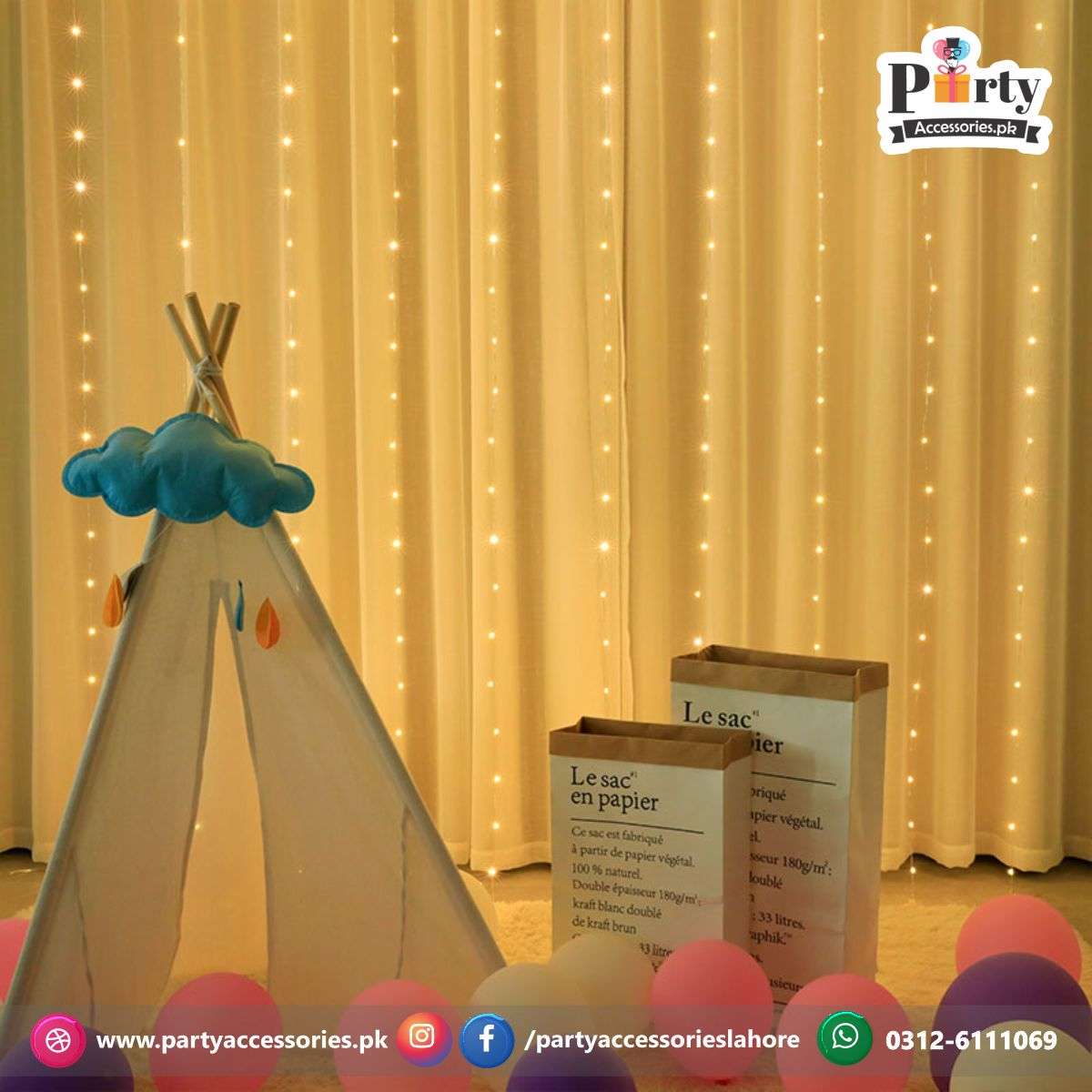 LED fairy lights string curtain