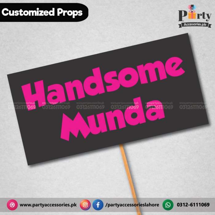 Customized funny wedding photo prop handsome munda