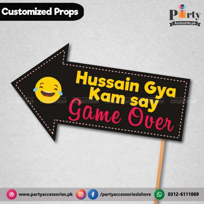 Customized Funny wedding party photo prop dulha gya kaam se