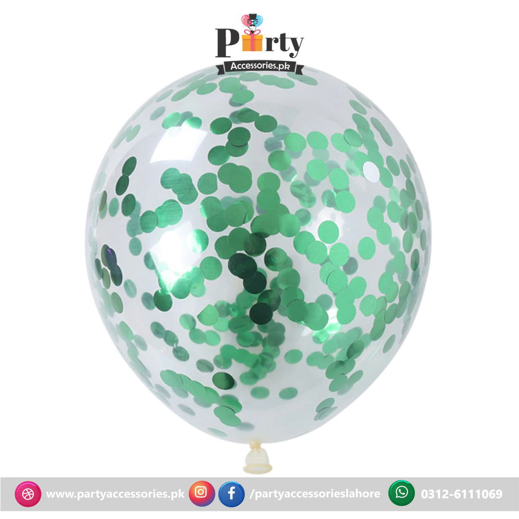 Green confetti balloons