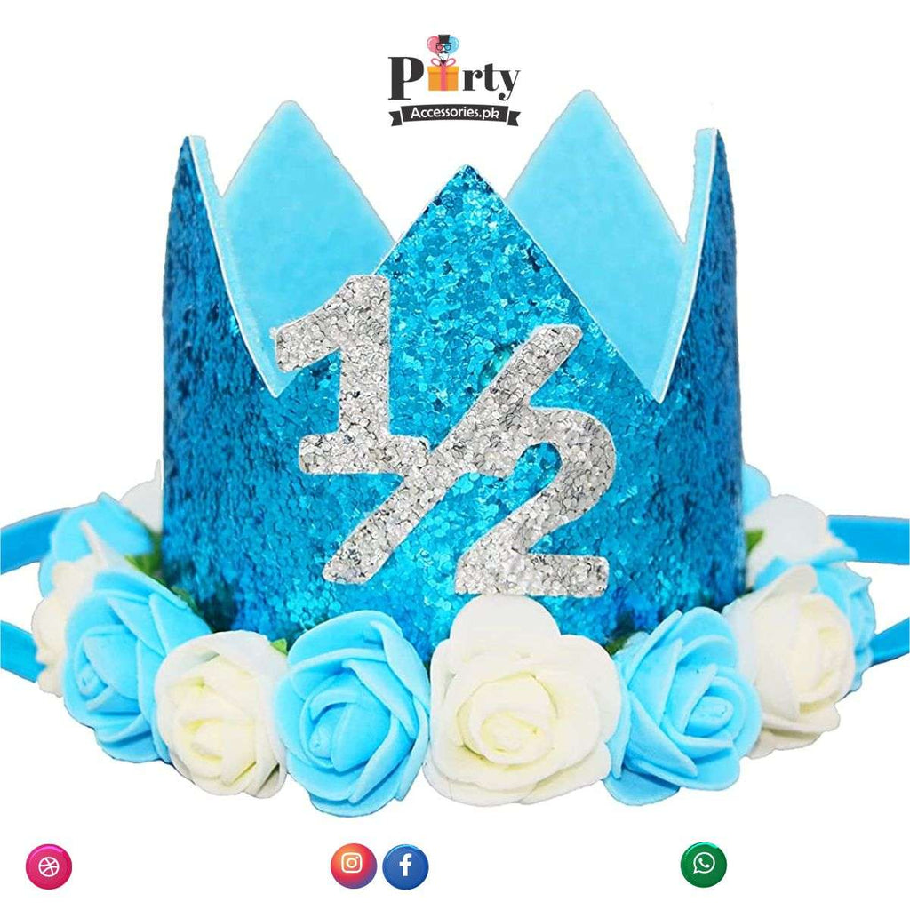 Sequin Crown cap for half birthday celebration