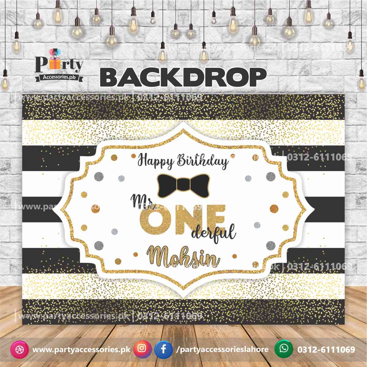 Onederful theme Birthday Party Backdrop