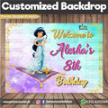 Customized Aladdin Princess Theme Birthday Party Backdrop