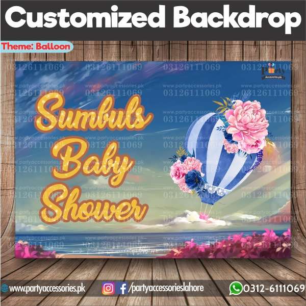 Customized Hot Air Balloon Theme Birthday Party Backdrop