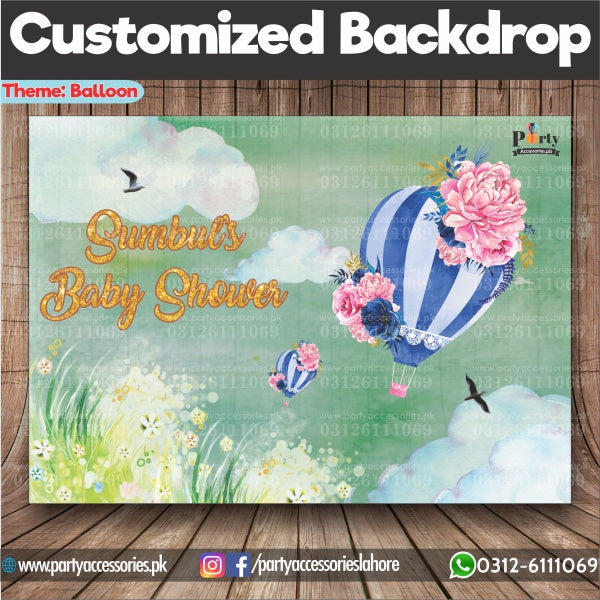 Customized Hot Air Balloon Theme Birthday Party Backdrop