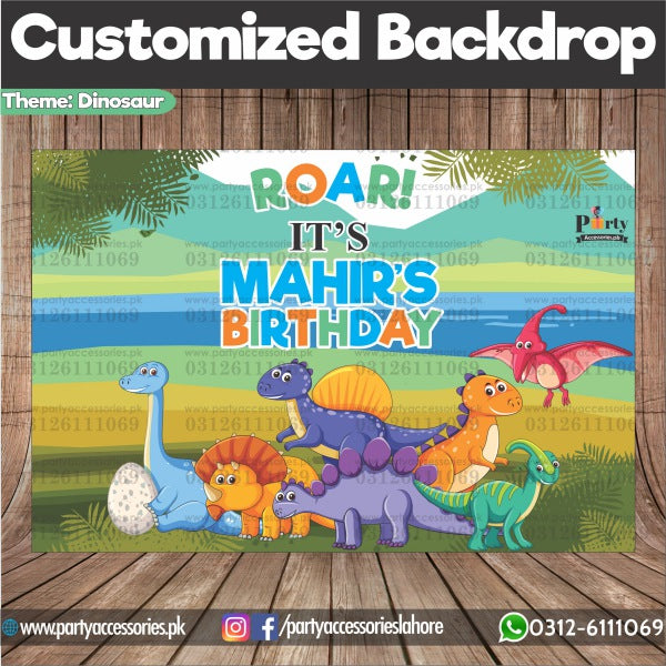 Customized Dinosaur Birthday Party Backdrop