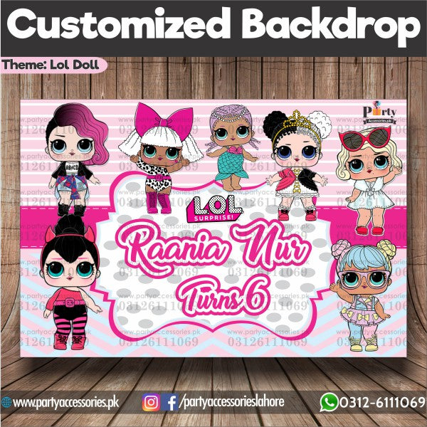 Customized LOL doll Theme Birthday Party Backdrop
