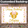 Customized Minnie Mouse Theme Birthday Party Backdrop