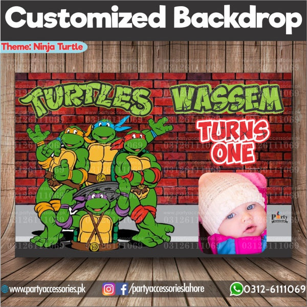 Customized Turtles Theme Birthday Party Backdrop