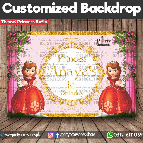 Customized Princess Sofia Theme Birthday Party Backdrop