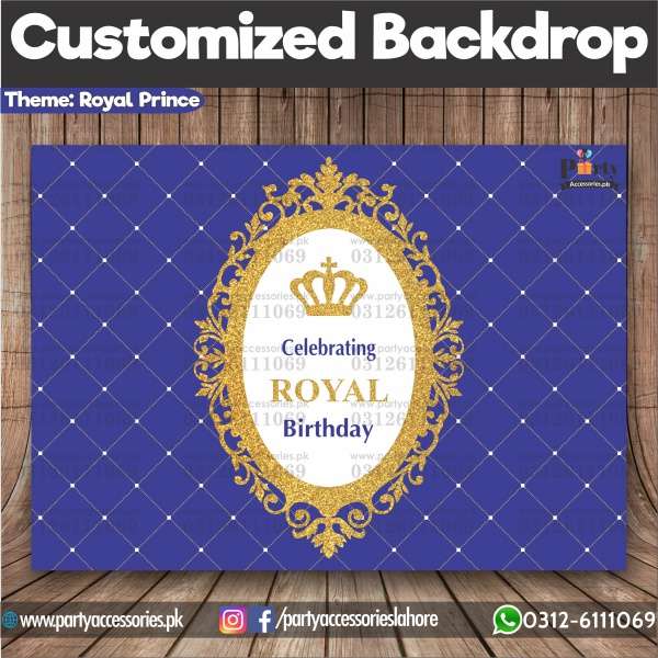 Customized Prince Theme Birthday Backdrop