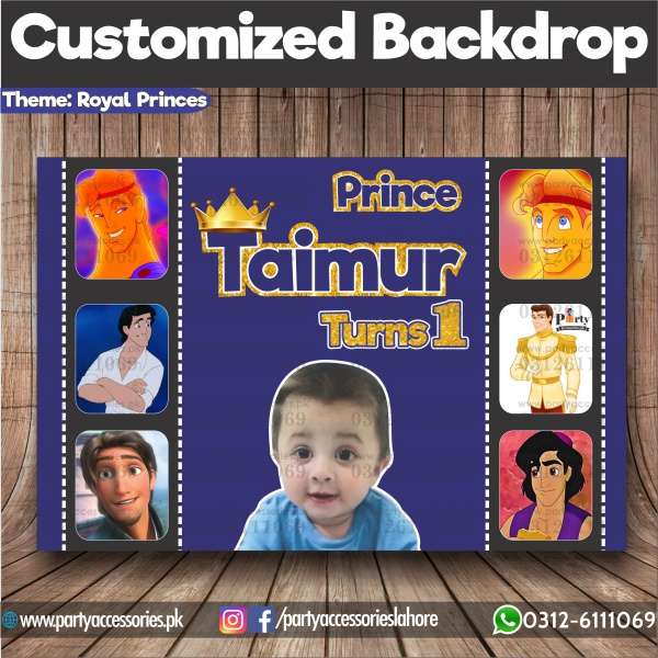 Customized Prince Theme Birthday Backdrop