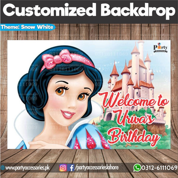 Customized Snow White Theme Birthday Party Backdrop