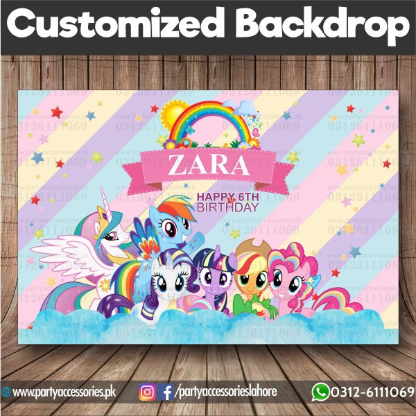 Customized Little Pony Theme Birthday Backdrop