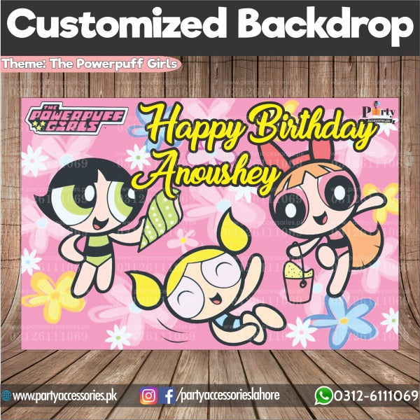 Customized Power puff Girls Theme Birthday Party Backdrop