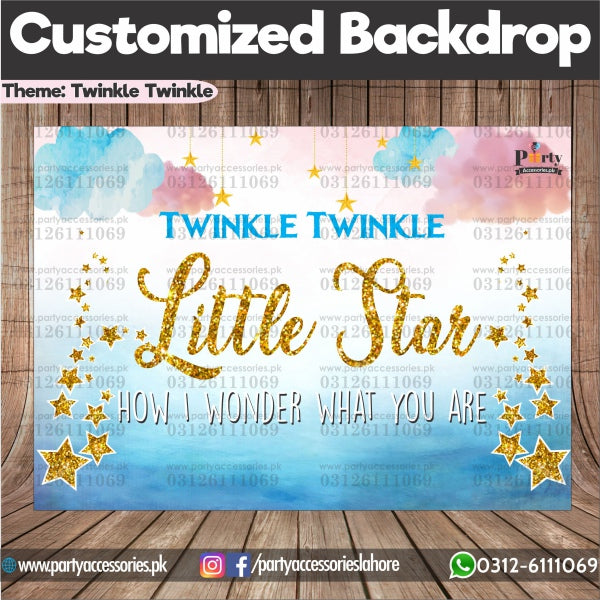 Customized Twinkle Twinkle for Girls Theme Birthday Backdrop