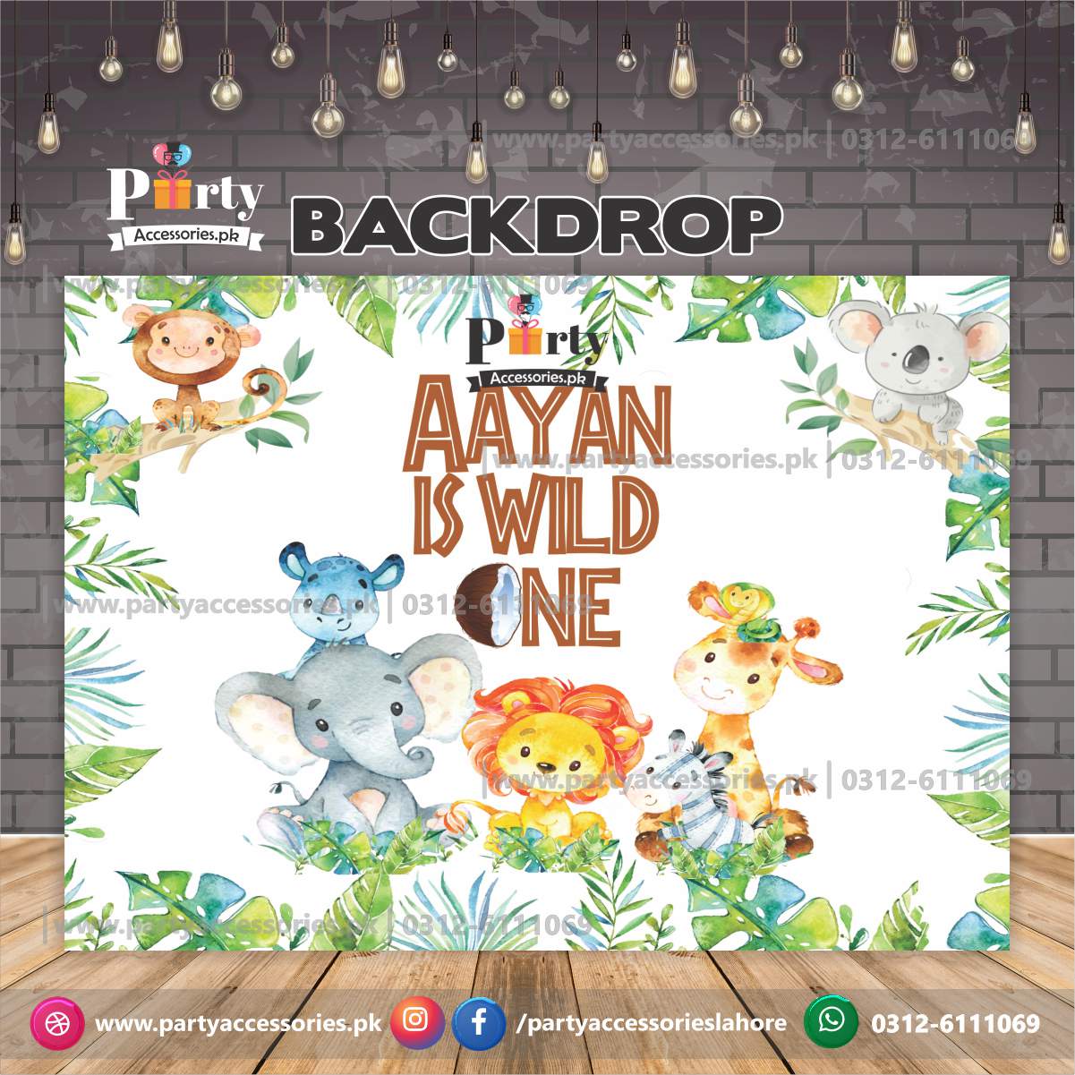 Customized Wild One Theme Birthday Backdrop