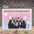 BTS theme birthday party backdrop 