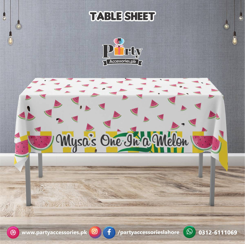 One in a melon Theme Birthday Party table top sheet