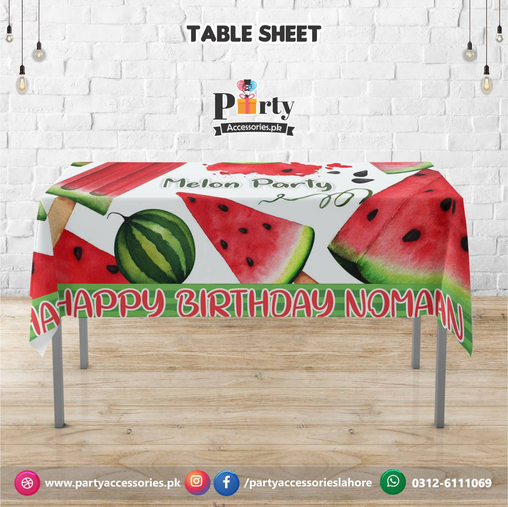 One in a melon Theme customized Birthday Party table top sheet