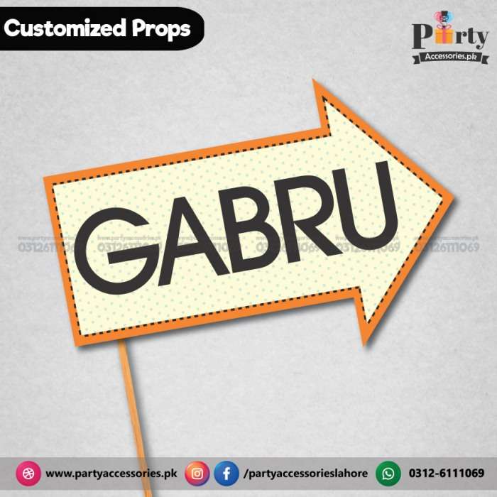 Customized funny wedding photo prop Gabru