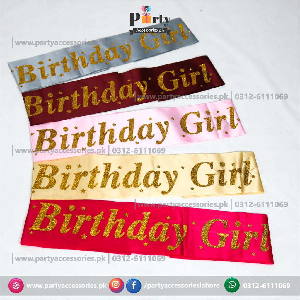 Birthday Girl sash | Bday girl sashes in assorted colors