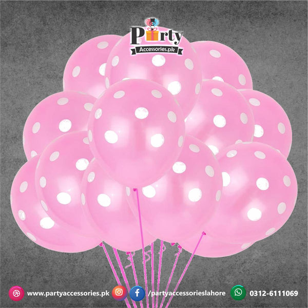 Pink dotted balloons Polka dot pink balloons